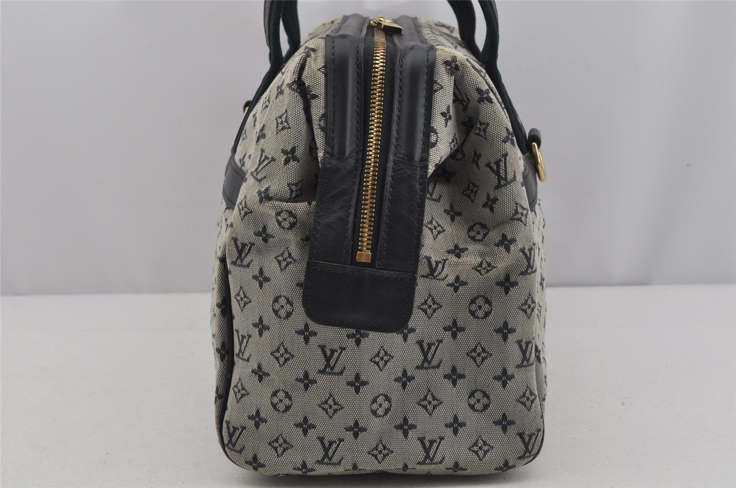 Authentic Louis Vuitton Monogram Mini Josephine GM Hand Bag Blue M92211 LV 4868J