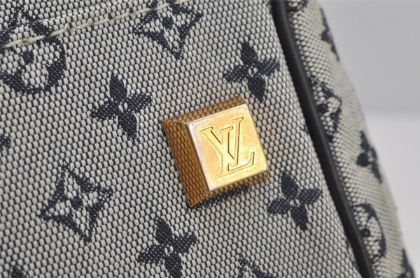 Authentic Louis Vuitton Monogram Mini Josephine GM Hand Bag Blue M92211 LV 4868J