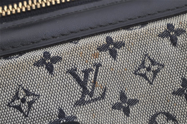 Authentic Louis Vuitton Monogram Mini Josephine GM Hand Bag Blue M92211 LV 4868J