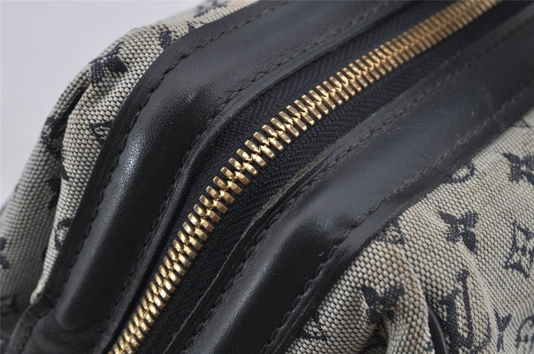 Authentic Louis Vuitton Monogram Mini Josephine GM Hand Bag Blue M92211 LV 4868J