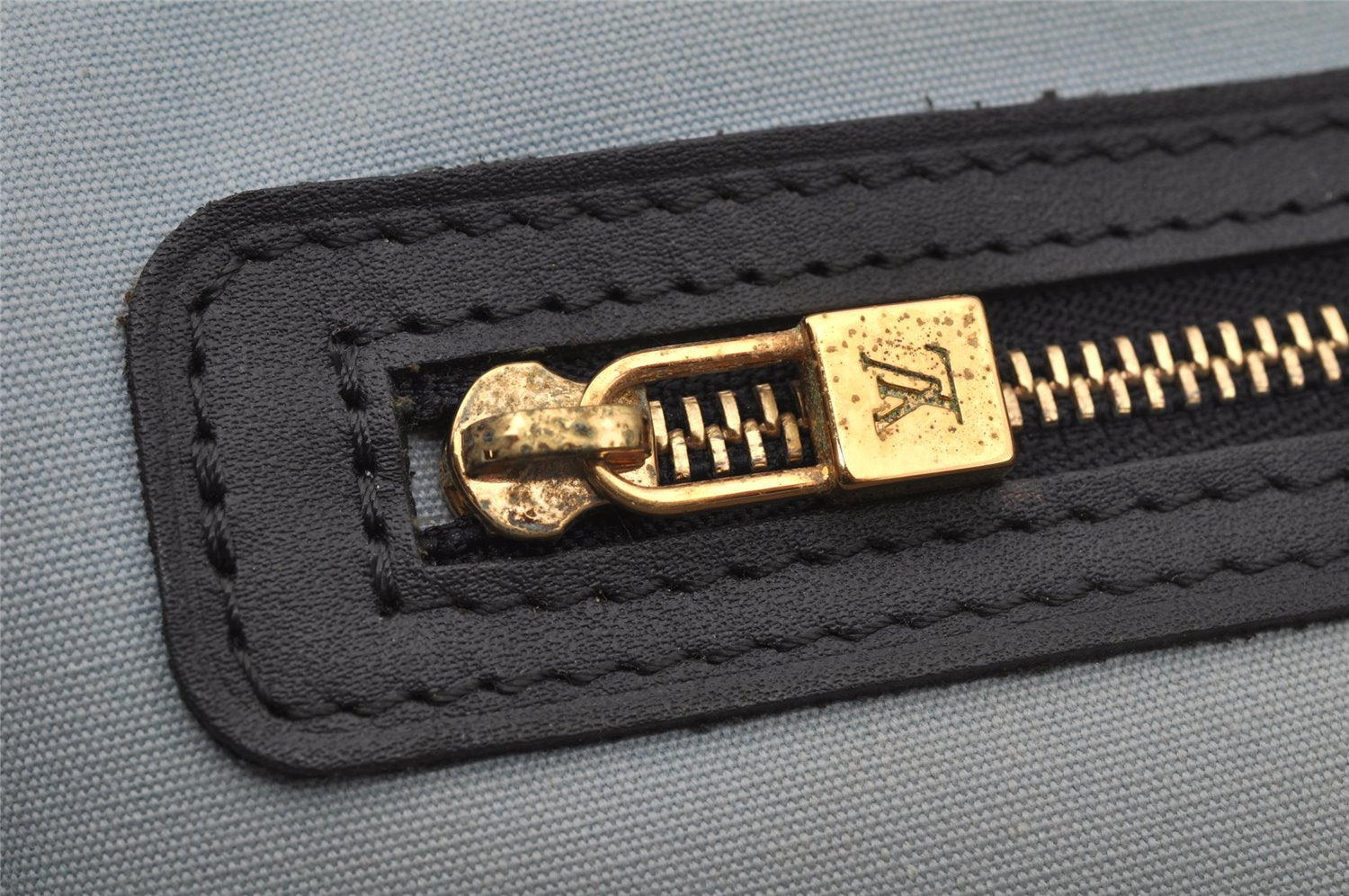 Authentic Louis Vuitton Monogram Mini Josephine GM Hand Bag Blue M92211 LV 4868J