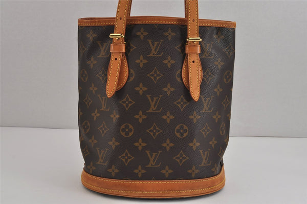 Authentic Louis Vuitton Monogram Bucket PM Shoulder Tote Bag M42238 LV 4869J
