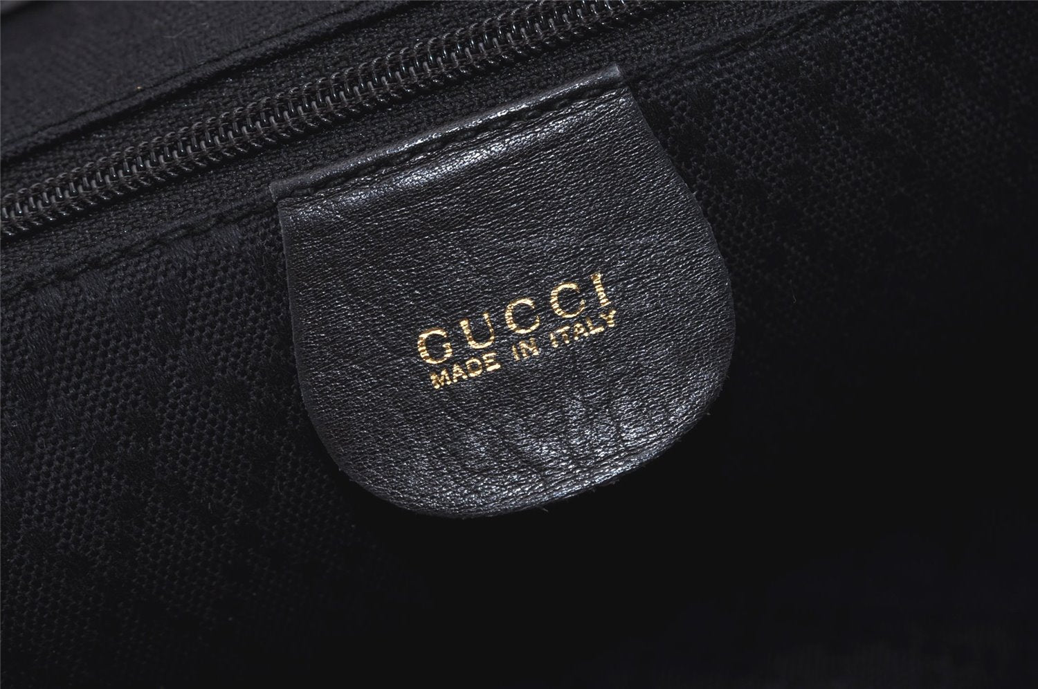 Authentic GUCCI Vintage Bamboo Drawstring Backpack Purse Leather Black 4870J