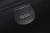 Authentic GUCCI Vintage Bamboo Drawstring Backpack Purse Leather Black 4870J