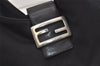 Authentic FENDI Vintage Shoulder Hand Bag Purse Jersey Leather Black Junk 4871J