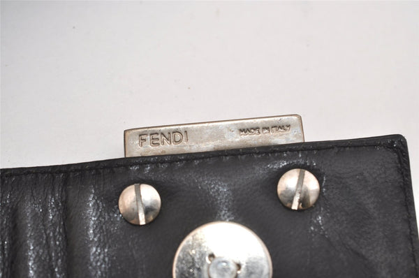 Authentic FENDI Vintage Shoulder Hand Bag Purse Jersey Leather Black Junk 4871J