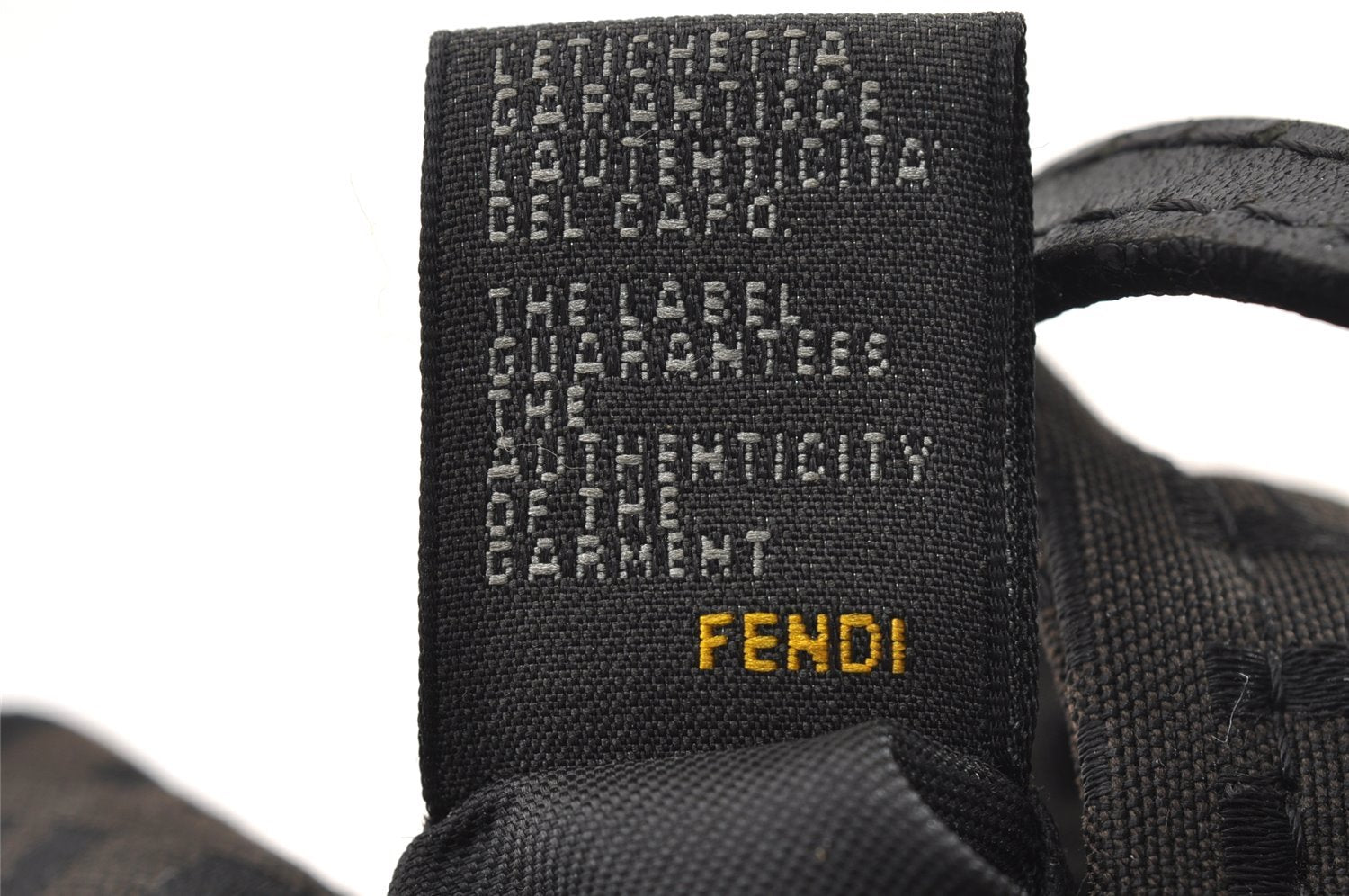 Authentic FENDI Vintage Zucchino Hand Bag Purse Canvas Leather Brown 4873I