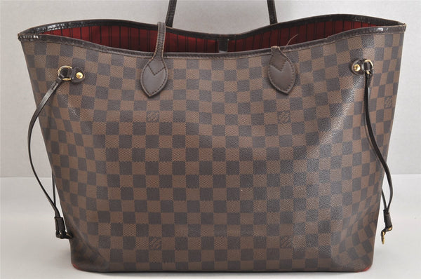Authentic Louis Vuitton Damier Neverfull GM Shoulder Tote Bag N51106 Junk 4873M