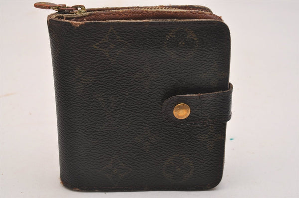 Authentic Louis Vuitton Monogram Compact Zip Bifold Wallet Purse M61667 LV 4874J