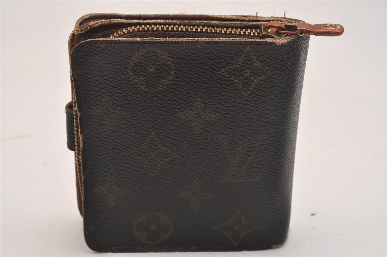 Authentic Louis Vuitton Monogram Compact Zip Bifold Wallet Purse M61667 LV 4874J