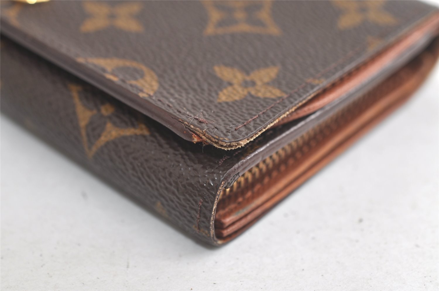 Auth Louis Vuitton Monogram Porte Monnaie Billets Tresor Wallet M61730 LV 4874K