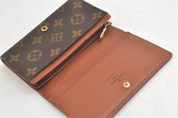 Auth Louis Vuitton Monogram Porte Monnaie Billets Tresor Wallet M61730 LV 4874K