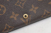 Auth Louis Vuitton Monogram Porte Monnaie Billets Tresor Wallet M61730 LV 4874K