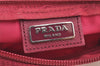 Authentic PRADA Vintage Nylon Tessuto Saffiano Leather Pouch Purse Pink 4875I