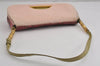 Authentic Christian Dior Maris Pearl Shoulder Bag Unborn Calf Leather Pink 4876J
