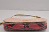 Authentic Christian Dior Maris Pearl Shoulder Bag Unborn Calf Leather Pink 4876J