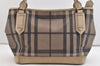 Authentic BURBERRY Vintage Check Shoulder Tote Bag PVC Leather Beige 4877J