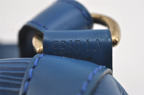 Authentic Louis Vuitton Epi Noe Shoulder Drawstring Bag Blue M44005 LV 4878I