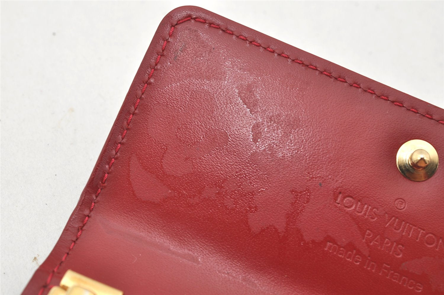 Authentic Louis Vuitton Vernis Multicles 4 Four Hooks Key Case M91976 Red 4879K