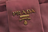 Authentic PRADA Tessuto Fiocco Ribbon Nylon Leather Hand Tote Bag Pink 4880J