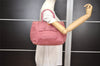 Authentic PRADA Tessuto Fiocco Ribbon Nylon Leather Hand Tote Bag Pink 4880J