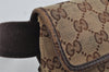 Authentic GUCCI Vintage Waist Body Bag Purse Canvas Leather 131236 Brown 4881J