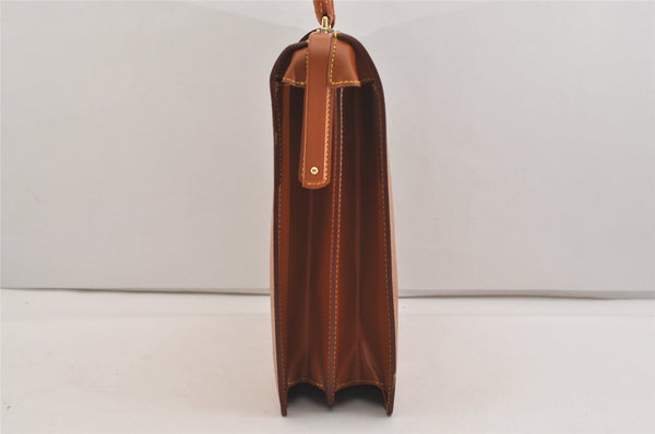 Authentic Louis Vuitton Epi Serviette Fermoir Briefcase Brown M54358 LV 4886J