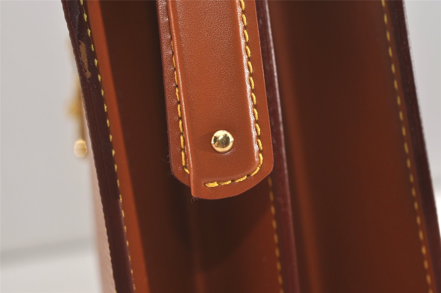 Authentic Louis Vuitton Epi Serviette Fermoir Briefcase Brown M54358 LV 4886J