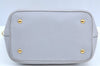 Authentic MIU MIU Leather 2Way Shoulder Crossbody Hand Tote Bag Light Gray 4889H