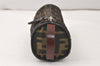 Authentic FENDI Zucca Vintage Pouch Purse Nylon Leather Brown 4889K