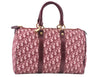 Authentic Christian Dior Trotter Boston Hand Bag PVC Enamel Red 4891H