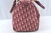 Authentic Christian Dior Trotter Boston Hand Bag PVC Enamel Red 4891H