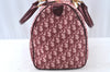 Authentic Christian Dior Trotter Boston Hand Bag PVC Enamel Red 4891H