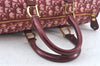 Authentic Christian Dior Trotter Boston Hand Bag PVC Enamel Red 4891H