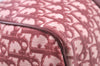 Authentic Christian Dior Trotter Boston Hand Bag PVC Enamel Red 4891H
