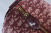 Authentic Christian Dior Trotter Boston Hand Bag PVC Enamel Red 4891H