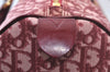Authentic Christian Dior Trotter Boston Hand Bag PVC Enamel Red 4891H