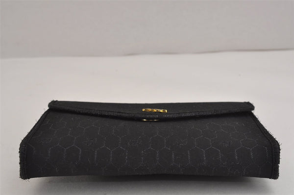 Authentic Christian Dior Honeycomb Shoulder Bag Canvas Leather Black 4891J