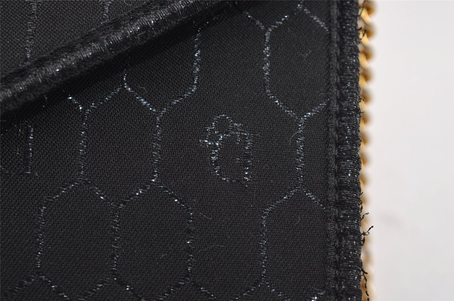 Authentic Christian Dior Honeycomb Shoulder Bag Canvas Leather Black 4891J