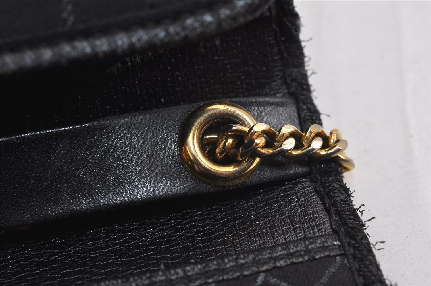 Authentic Christian Dior Honeycomb Shoulder Bag Canvas Leather Black 4891J