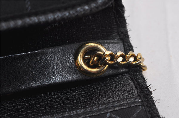 Authentic Christian Dior Honeycomb Shoulder Bag Canvas Leather Black 4891J