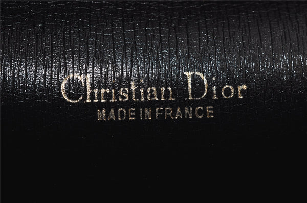 Authentic Christian Dior Honeycomb Shoulder Bag Canvas Leather Black 4891J