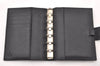 Authentic GUCCI Agenda Notebook Cover Purse GG Canvas Leather 115240 Black 4892I
