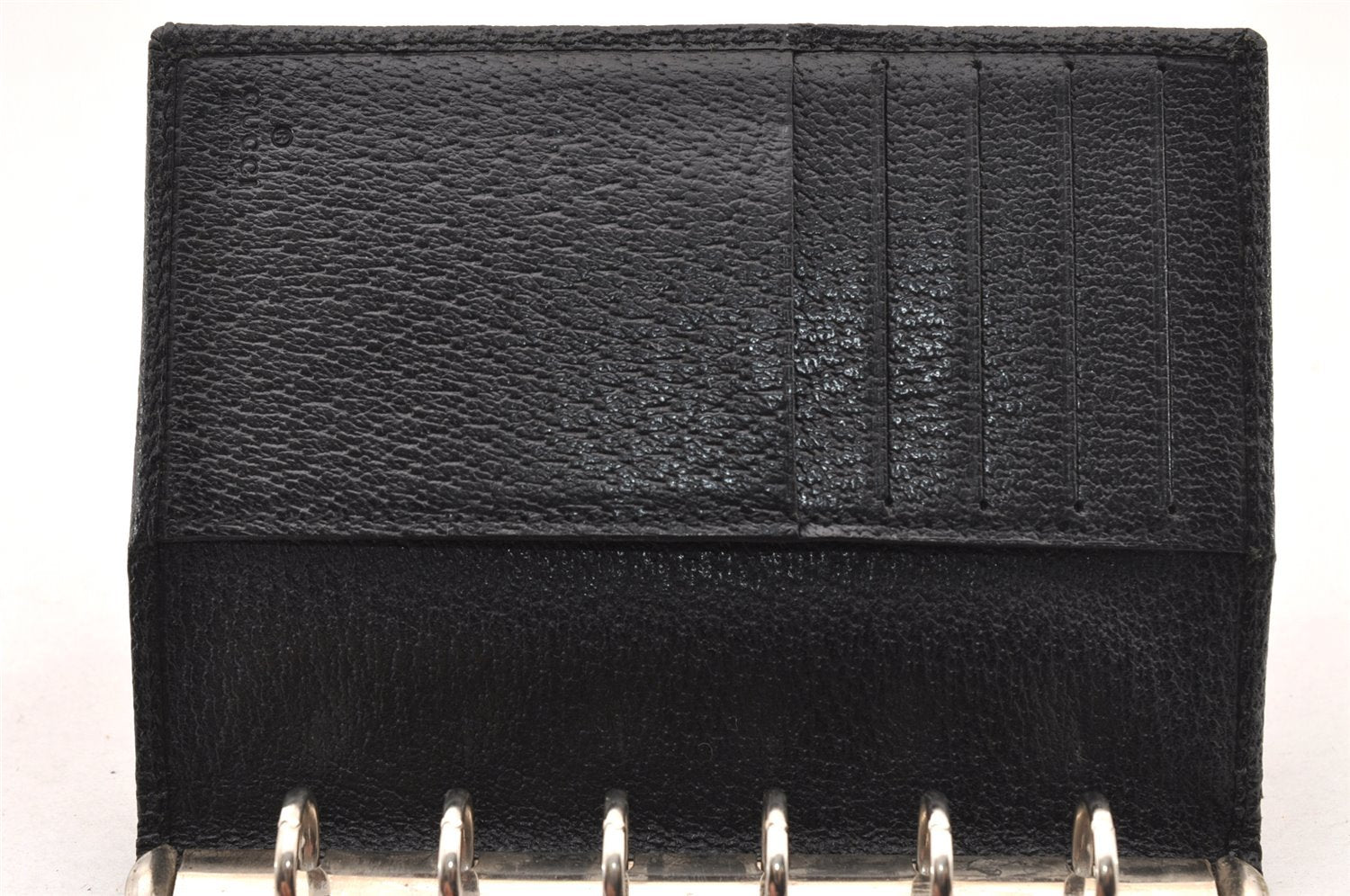 Authentic GUCCI Agenda Notebook Cover Purse GG Canvas Leather 115240 Black 4892I