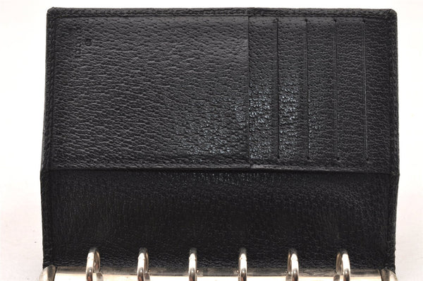 Authentic GUCCI Agenda Notebook Cover Purse GG Canvas Leather 115240 Black 4892I