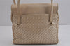 Authentic BOTTEGA VENETA Tassel Intrecciato Leather Shoulder Bag Beige 4892J