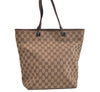 Authentic GUCCI Vintage Shoulder Tote Bag GG Canvas Leather 31243 Brown 4892K