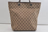 Authentic GUCCI Vintage Shoulder Tote Bag GG Canvas Leather 31243 Brown 4892K
