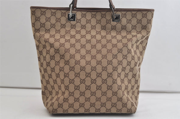 Authentic GUCCI Vintage Shoulder Tote Bag GG Canvas Leather 31243 Brown 4892K