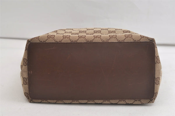 Authentic GUCCI Vintage Shoulder Tote Bag GG Canvas Leather 31243 Brown 4892K